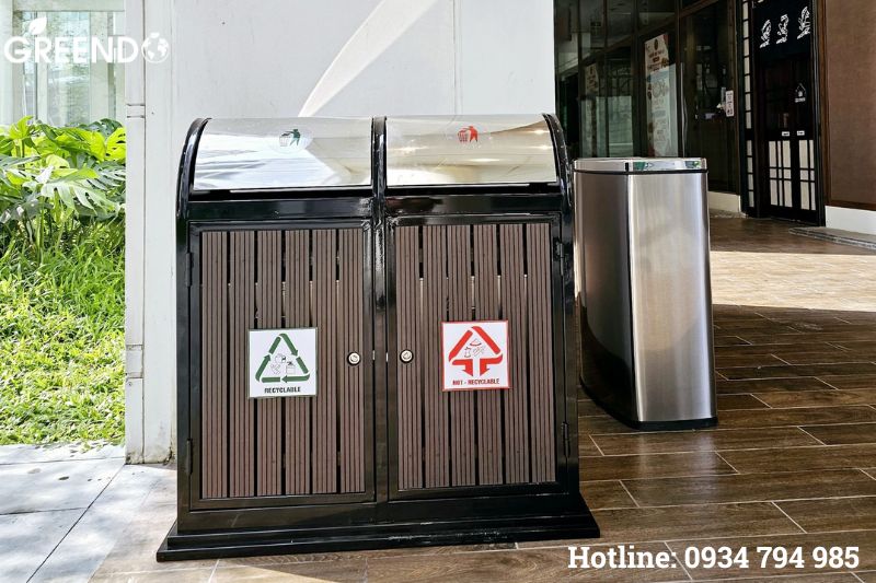 Thùng rác inox ngoài trời chuẩn inox 