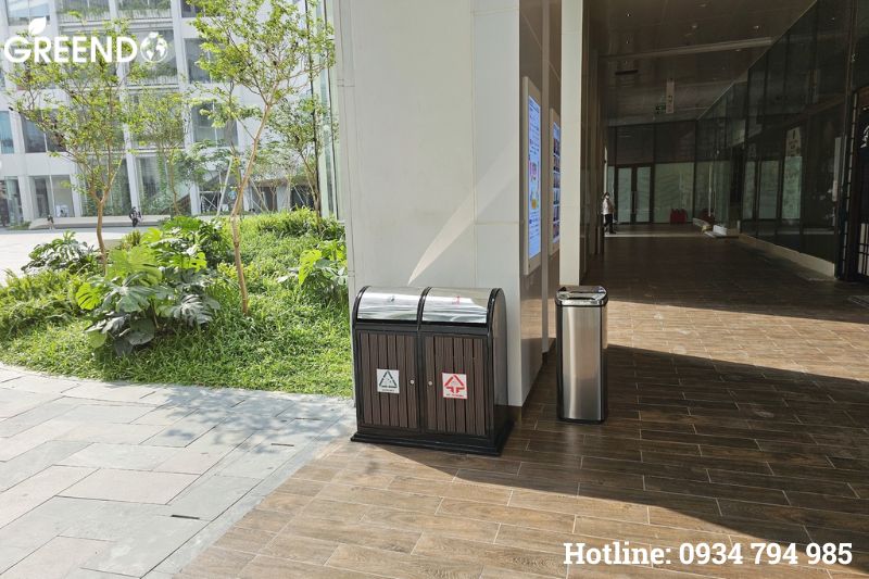 Thùng rác inox ngoài trời bền
