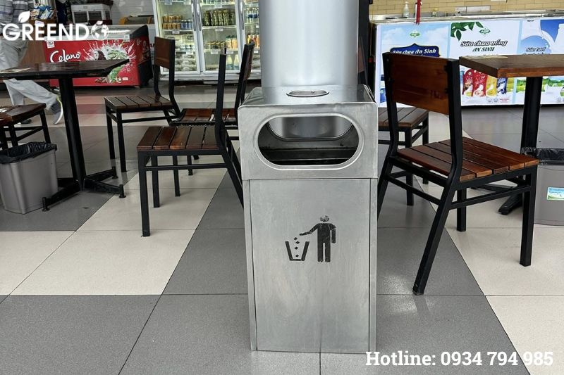 Thùng rác inox ngoài trời khách sạn