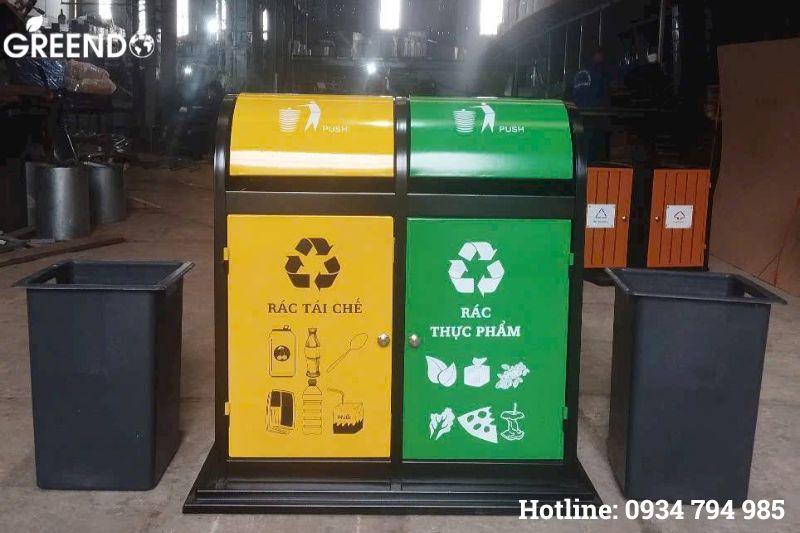 Thùng rác inox ngoài trời đẹp