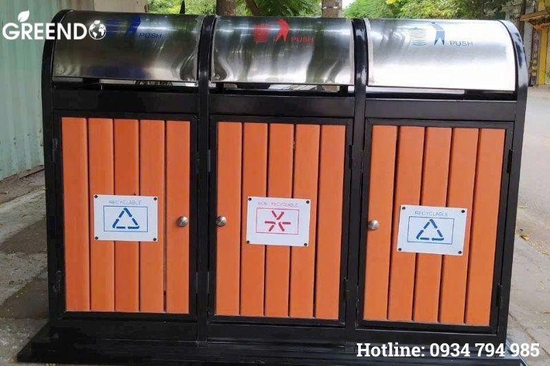 Thùng rác inox ngoài trời cao cấp