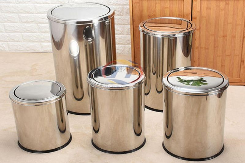 thùng rác inox nắp lật