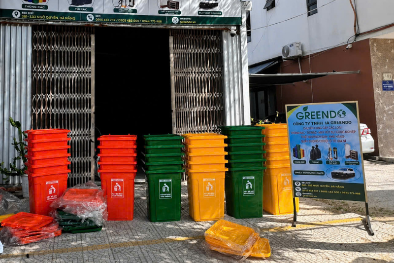 Greendo cung cấp thùng rác 90l 