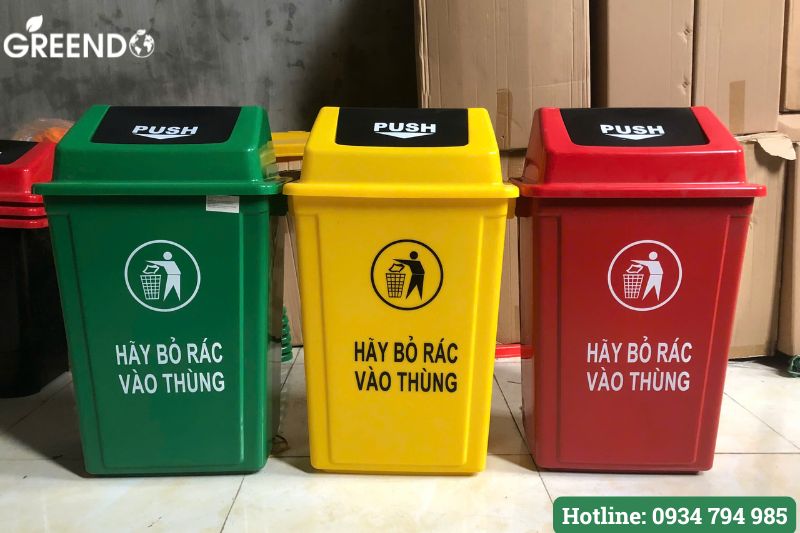 thùng rác 60l nắp lật