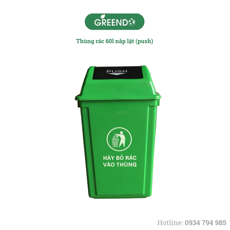 Thùng rác 60 lít nắp lật