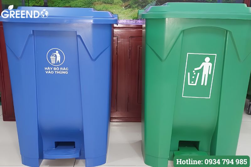 thùng rác nhựa 80l đạp chân