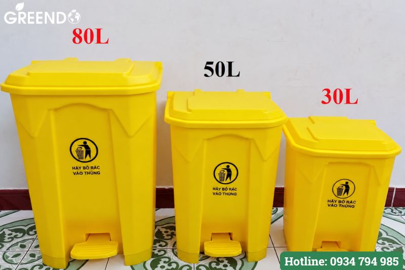 thùng rác nhựa 80l đạp chân