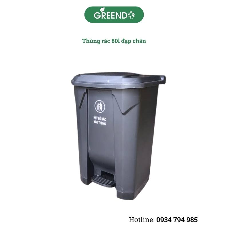 thùng rác nhựa 80l đạp chân